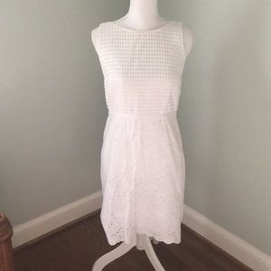 White Ann Taylor Loft Eyelet Dress